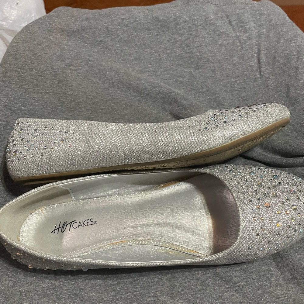 Silver dress shoes